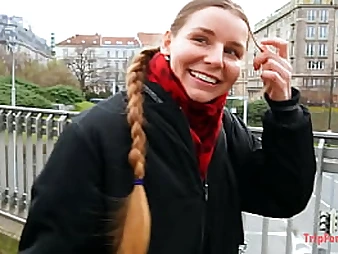 Kei & Arina Timid's European braids get a jism stream in their hefty chinese donk