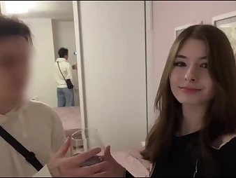 Petite sweetie Kim gets a stranger to jism so she can rail him hard and deep