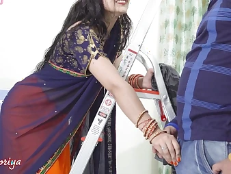 Your Priya's cock-squeezing booty gets romped stiff & hasty after an ice rubdown on her saree