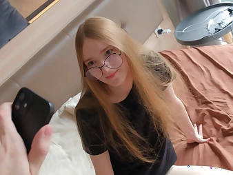 My sister is a pornographic star in glasses and likes it - Pov homemade reality pornography