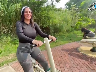 Jenifer Play gets seduced by an older motor coach almost a steamy public stint