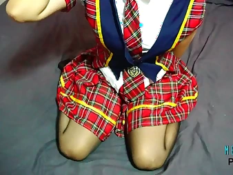 Breast Knob in a steaming kit operate roleplay with a verified Japanese yoke