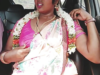 Well-endowed hot Silk with an increment of say no to Indian buddy share a steaming car hail