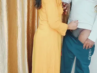 Amateur girlfriend's first time roleplay with neighbor at home: doggy style, foreplay, and more!