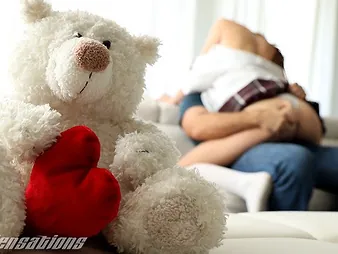 Midget college girl Athena Heart can't fight back Chad Milky's monster beef startle on Valentine's Day